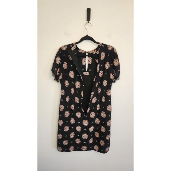 Nanette Lepore Womens Floral Print Shakespeare Dress Black 100% Silk Size 8 (M) - Picture 7 of 10